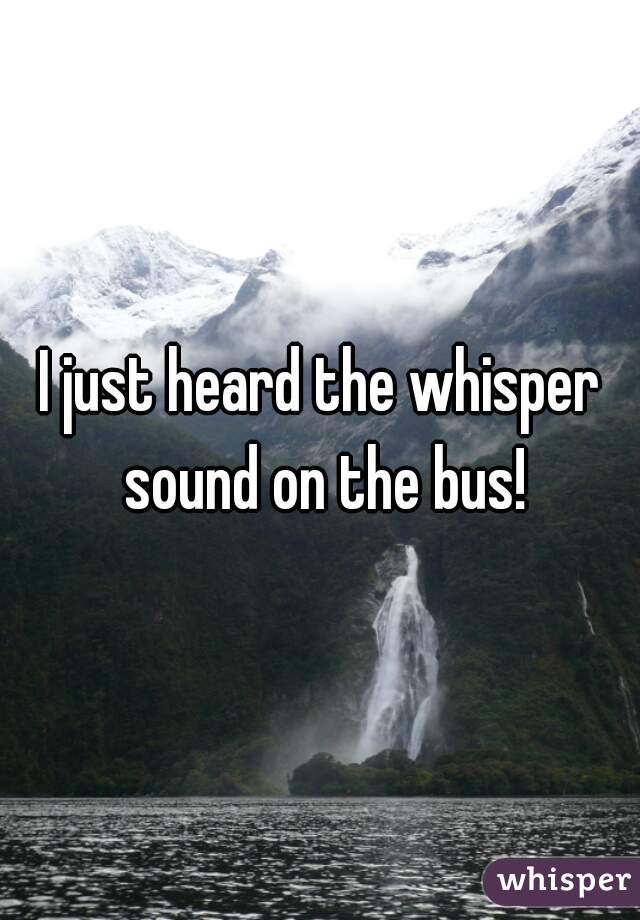 I just heard the whisper sound on the bus!