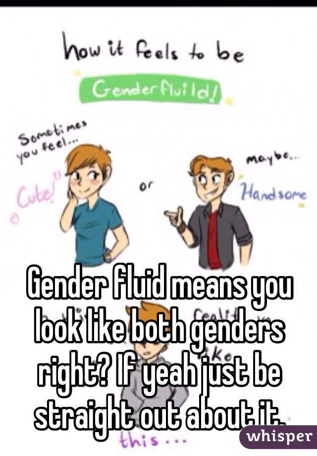 Gender fluid means you look like both genders right? If yeah just be straight out about it.