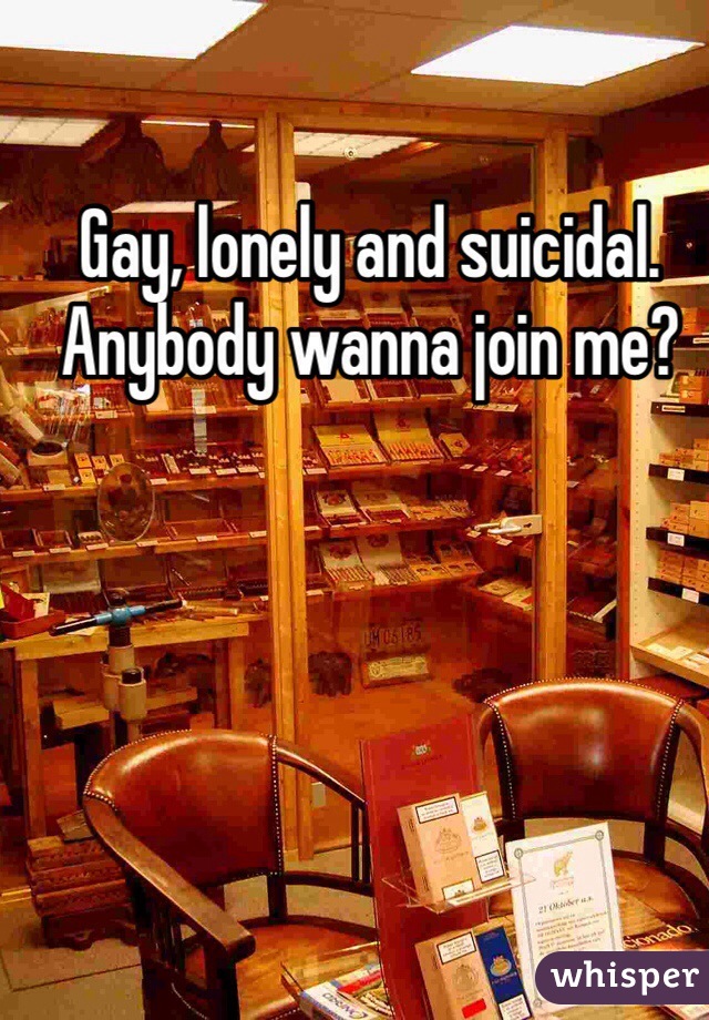 Gay, lonely and suicidal. Anybody wanna join me?