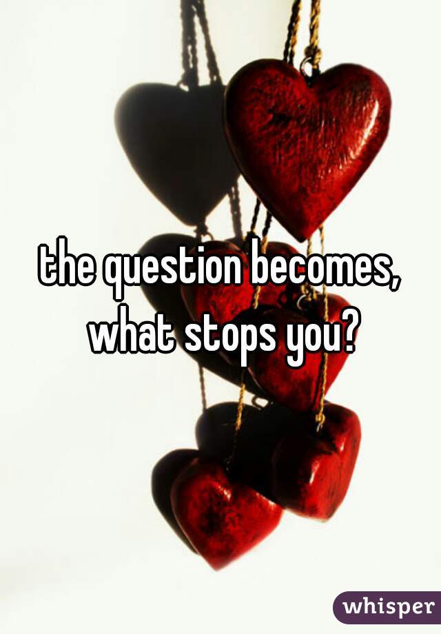 the question becomes, what stops you?