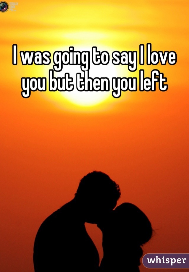I was going to say I love you but then you left