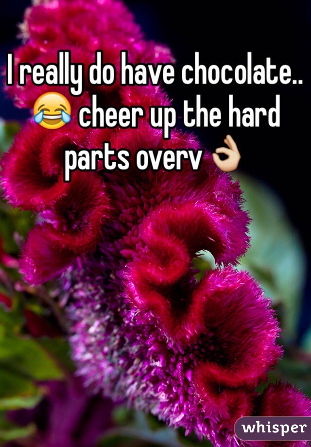 I really do have chocolate.. 😂 cheer up the hard parts overv👌