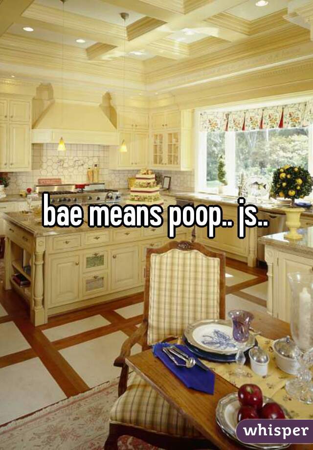 bae means poop.. js..