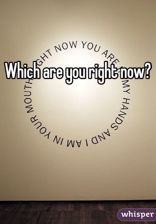 Which are you right now?