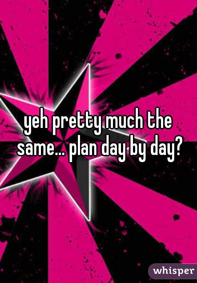 yeh pretty much the same... plan day by day?