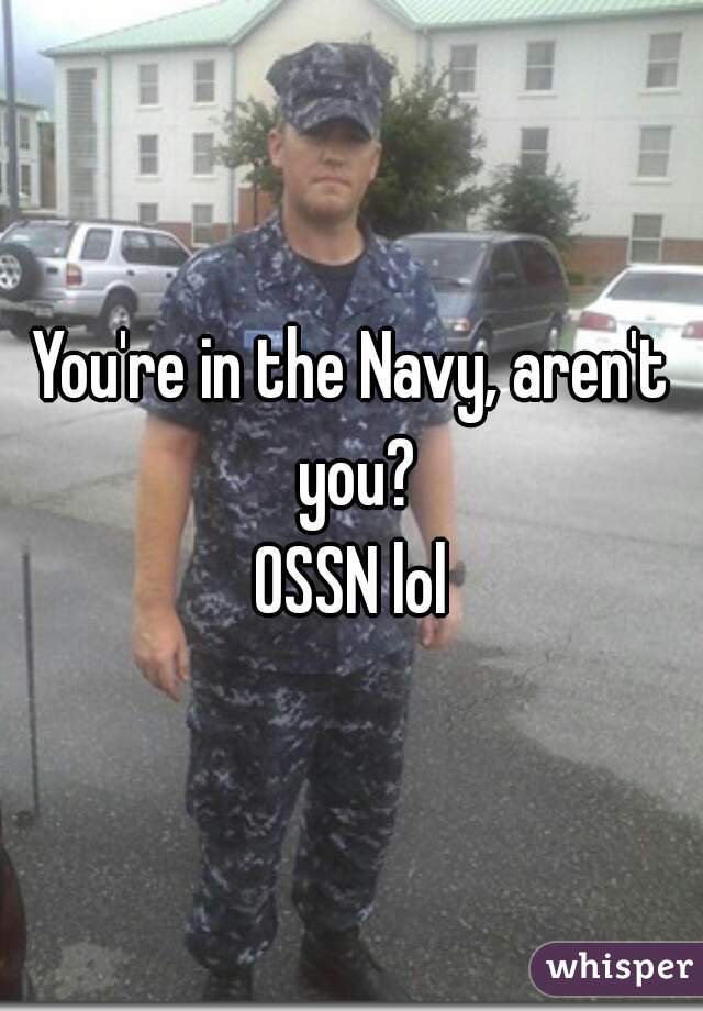 You're in the Navy, aren't you?
OSSN lol