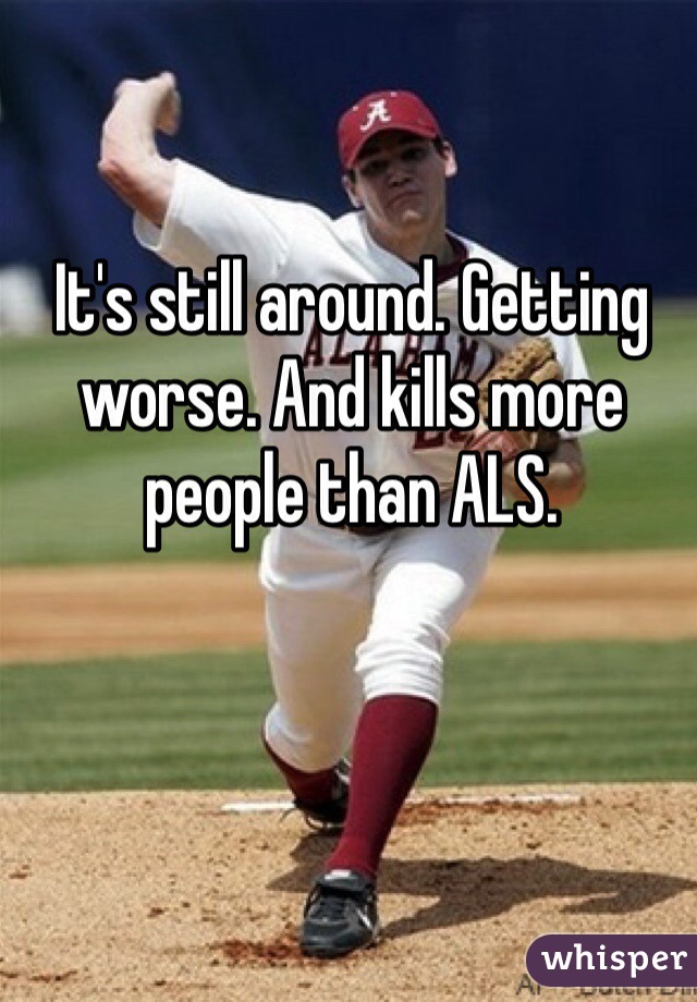 It's still around. Getting worse. And kills more people than ALS. 