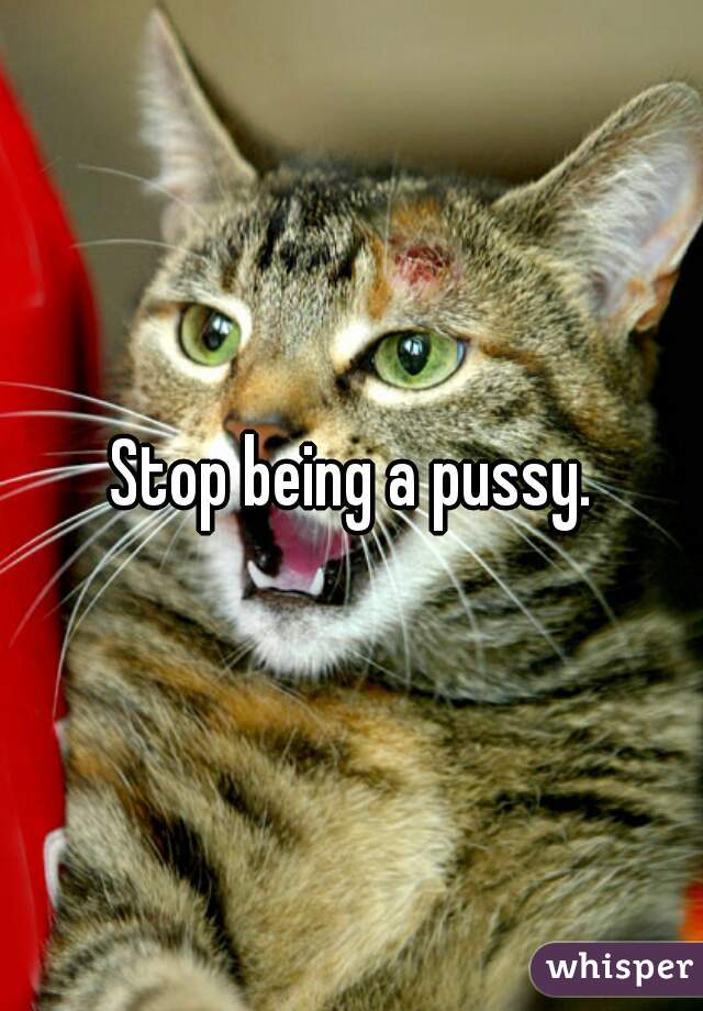 Stop being a pussy.