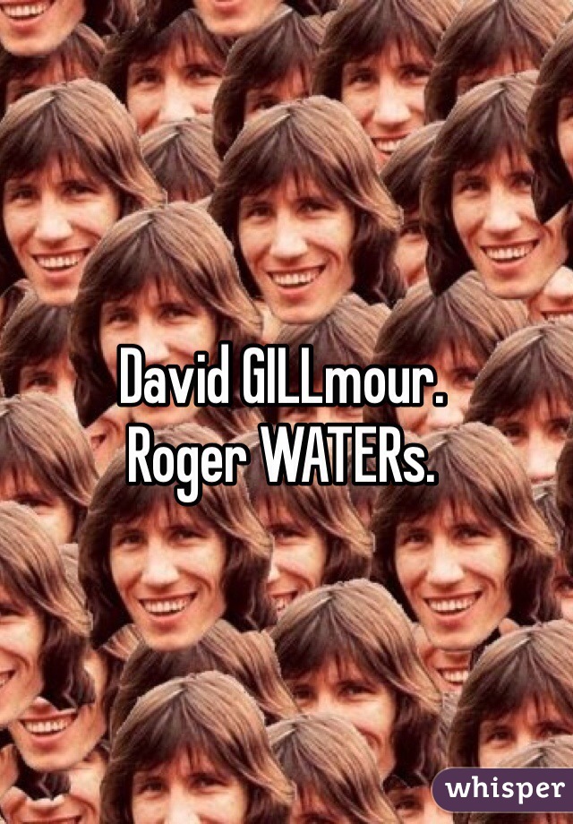 David GILLmour.
Roger WATERs.