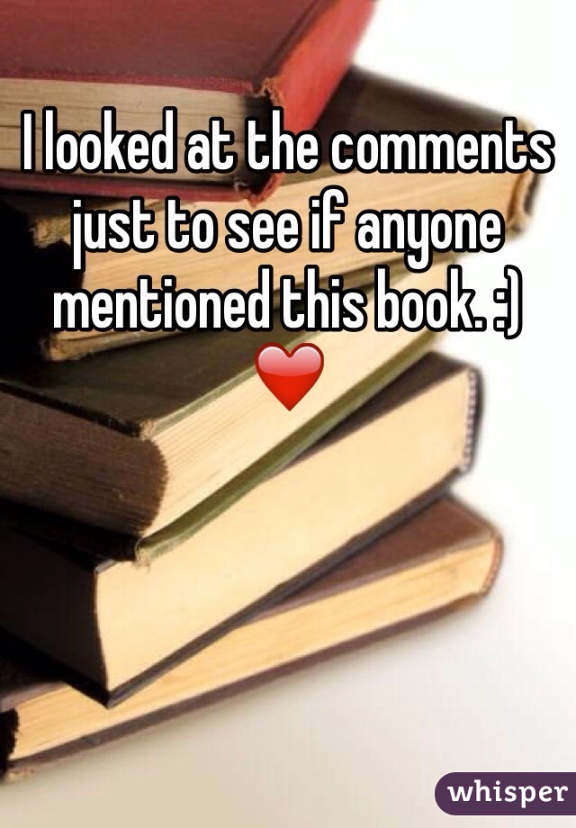 I looked at the comments just to see if anyone mentioned this book. :) ❤️