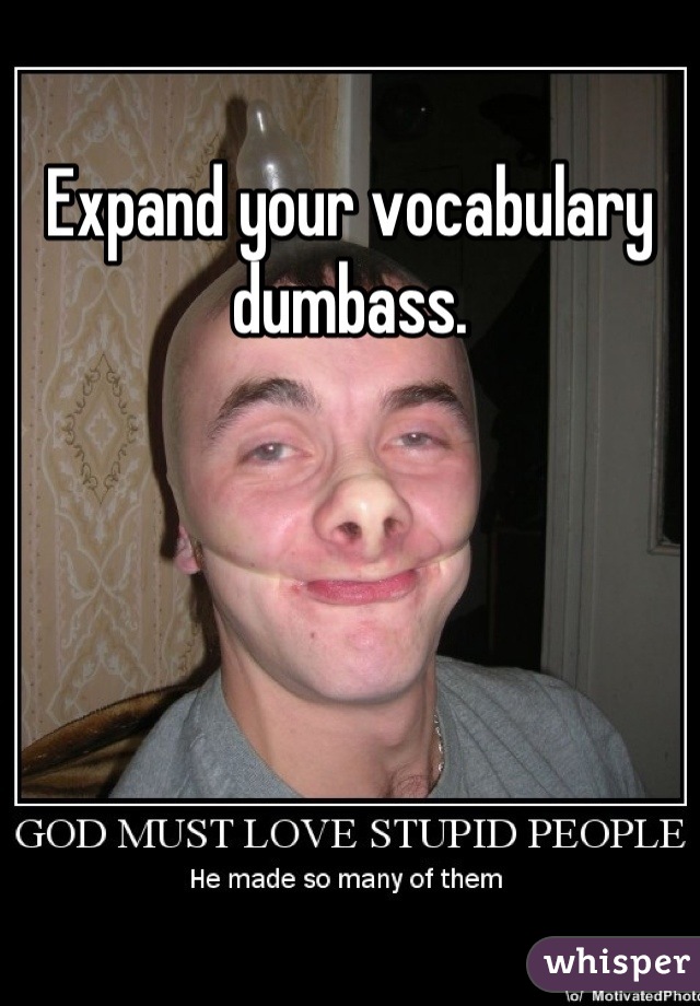 Expand your vocabulary dumbass.