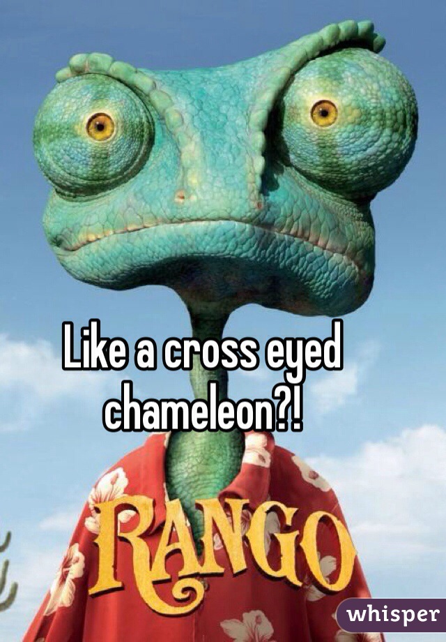 Like a cross eyed chameleon?! 