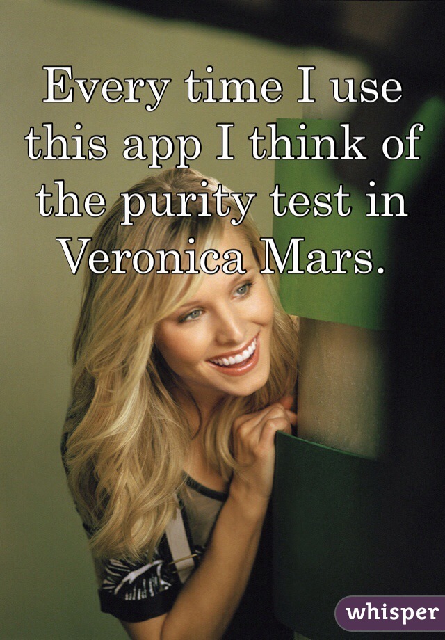 Every time I use this app I think of the purity test in Veronica Mars.