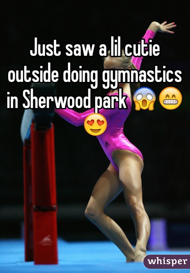 Just saw a lil cutie outside doing gymnastics in Sherwood park 😱😁😍