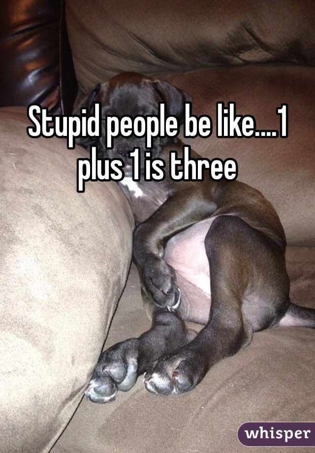 Stupid people be like....1 plus 1 is three