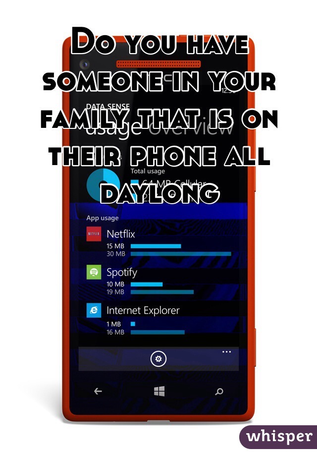 Do you have someone in your family that is on their phone all daylong 