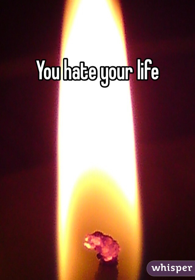 You hate your life