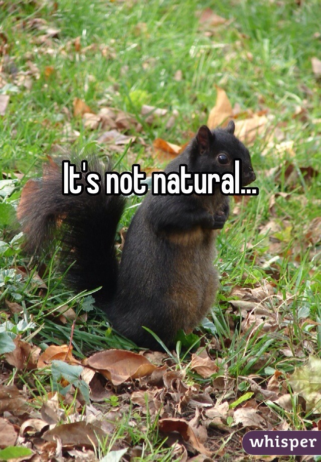 It's not natural...