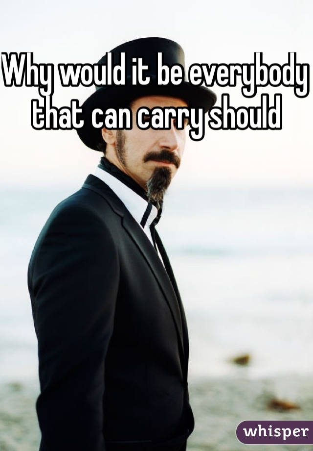 Why would it be everybody that can carry should 