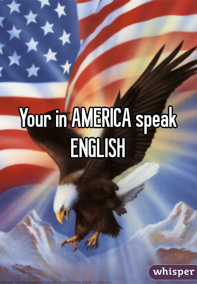 Your in AMERICA speak ENGLISH 