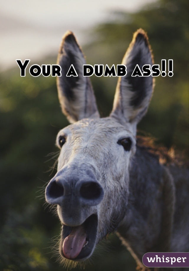 Your a dumb ass!!