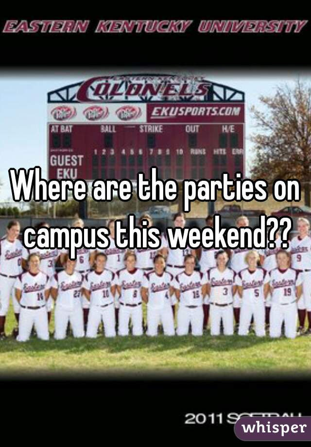 Where are the parties on campus this weekend??