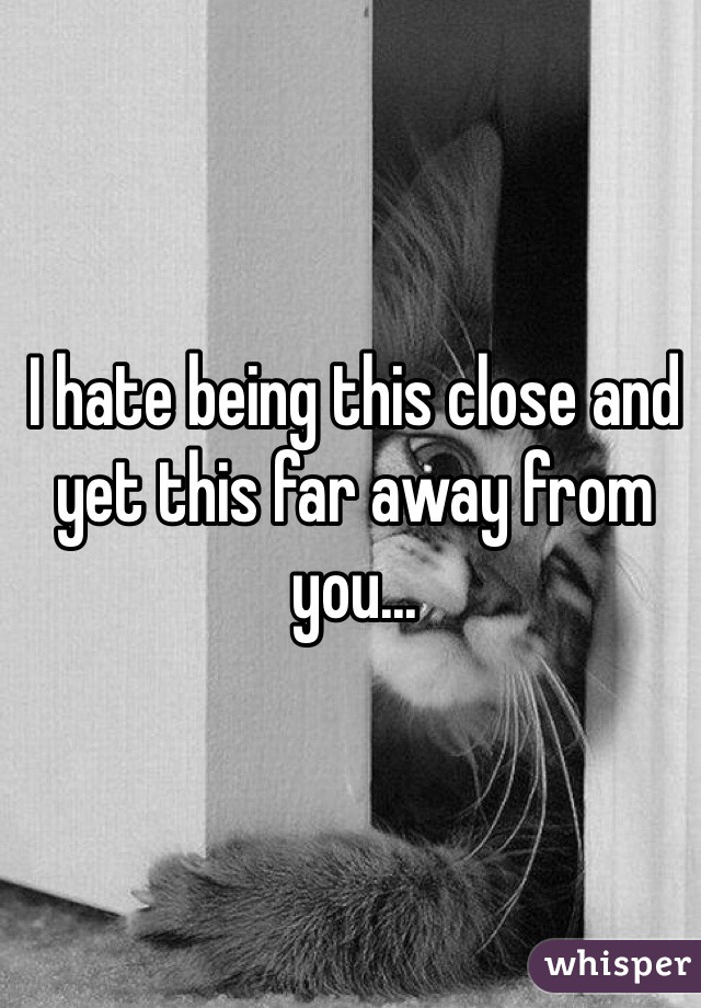 I hate being this close and yet this far away from you...