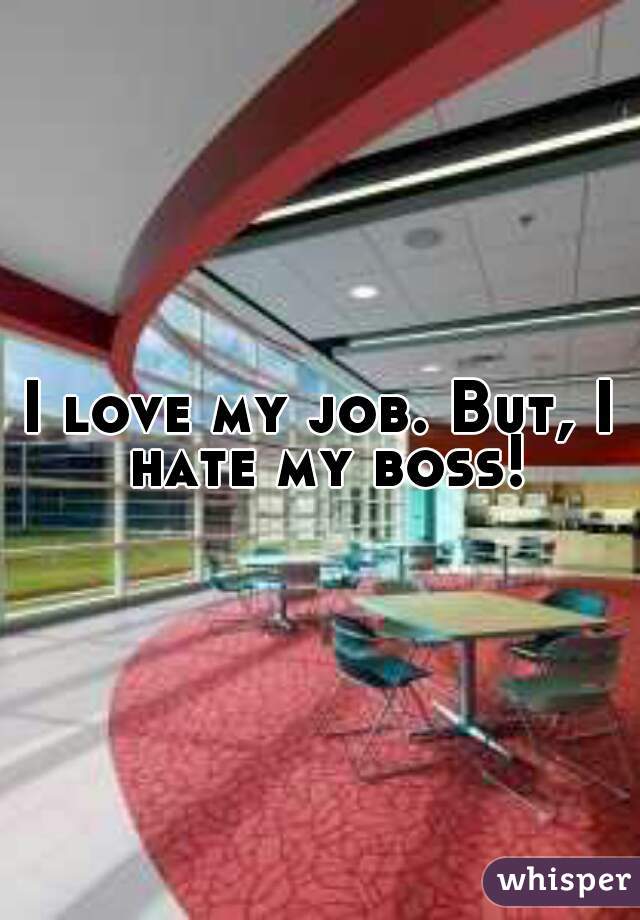 I love my job. But, I hate my boss!