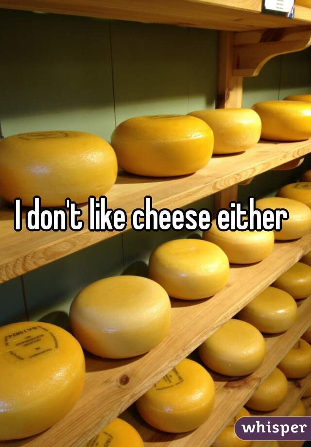 I don't like cheese either 