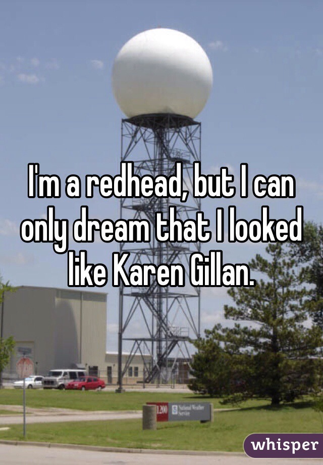 I'm a redhead, but I can only dream that I looked like Karen Gillan. 