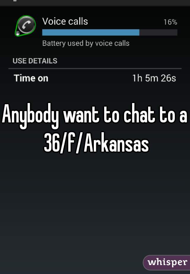 Anybody want to chat to a 36/f/Arkansas