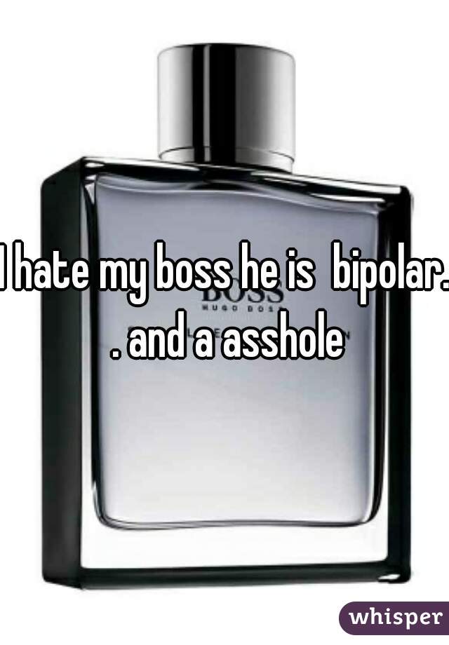 I hate my boss he is  bipolar. . and a asshole
