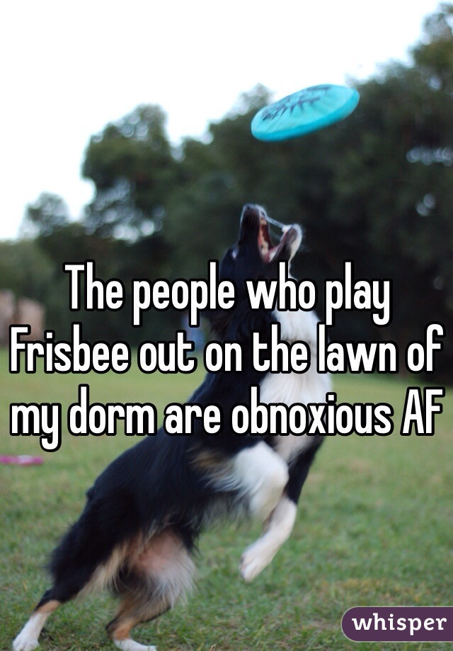 The people who play Frisbee out on the lawn of my dorm are obnoxious AF