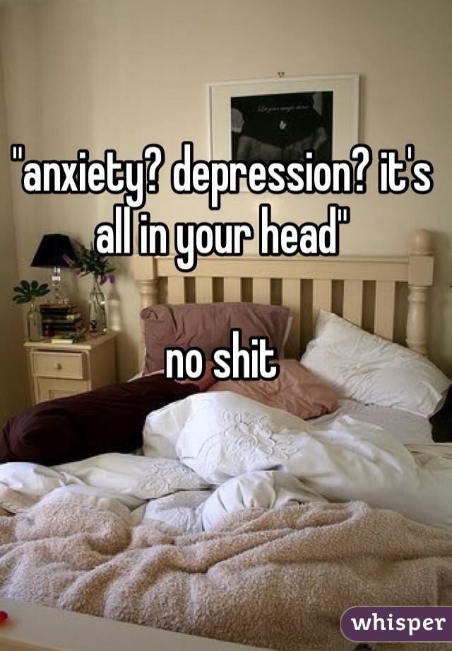 "anxiety? depression? it's all in your head"

no shit