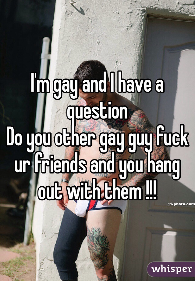 I'm gay and I have a question
Do you other gay guy fuck ur friends and you hang out with them !!!