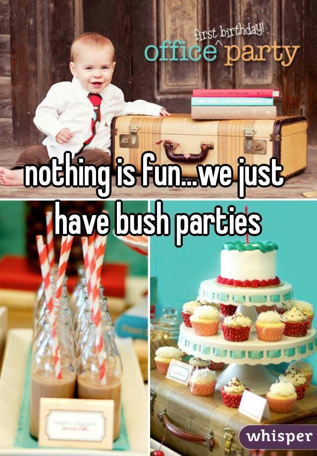 nothing is fun...we just have bush parties