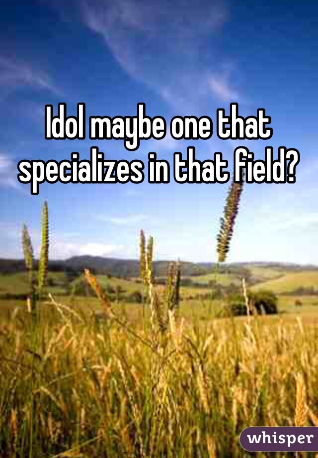 Idol maybe one that specializes in that field? 