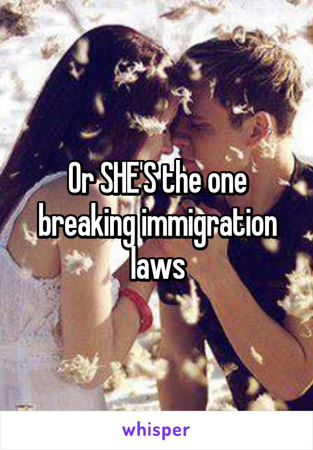 Or SHE'S the one breaking immigration laws