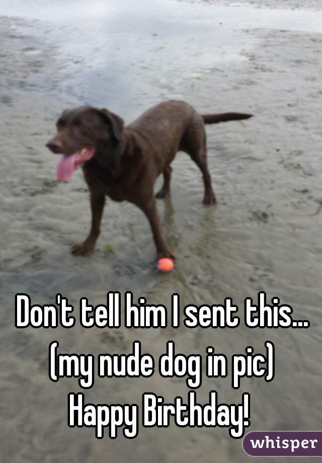 Don't tell him I sent this... 
(my nude dog in pic) 

Happy Birthday!  