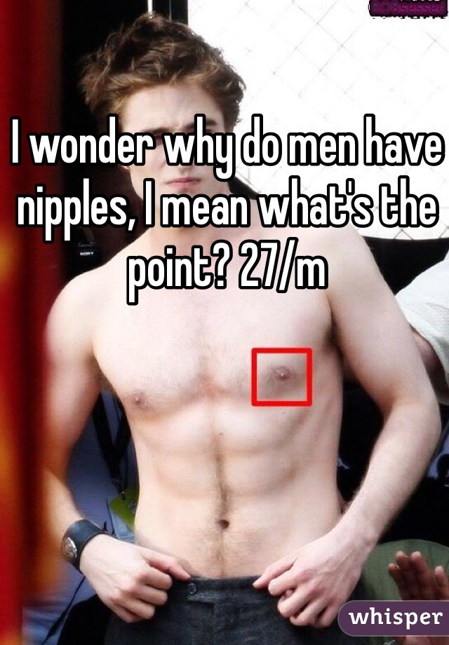 I wonder why do men have nipples, I mean what's the point? 27/m
