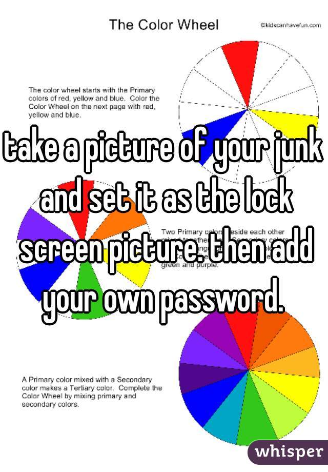 take a picture of your junk and set it as the lock screen picture. then add your own password. 
