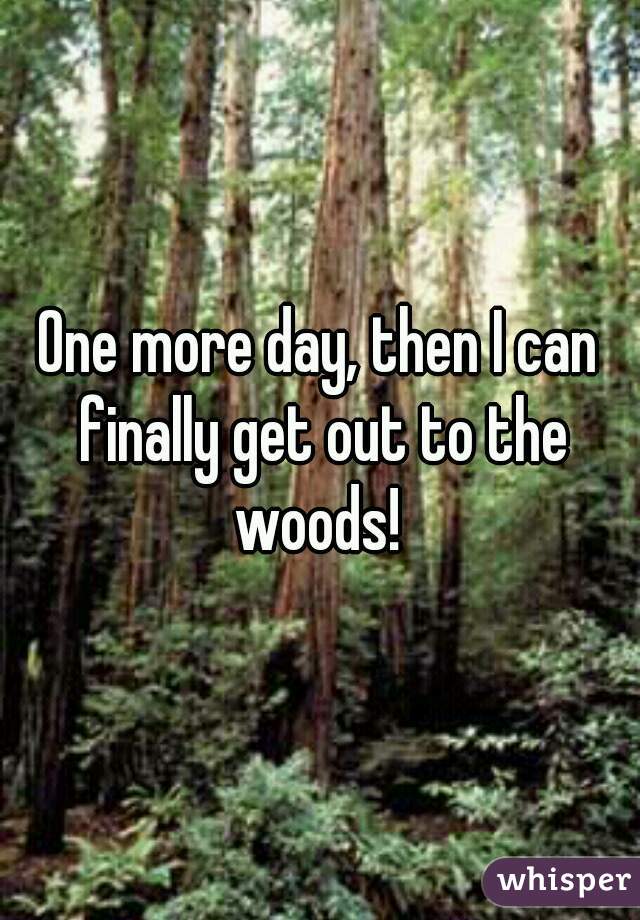 One more day, then I can finally get out to the woods! 