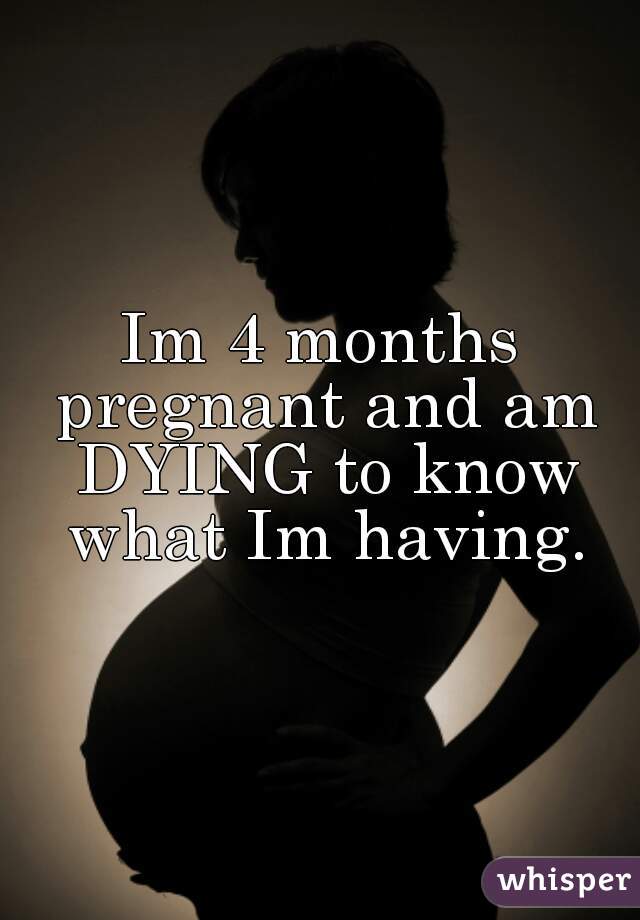 Im 4 months pregnant and am DYING to know what Im having.