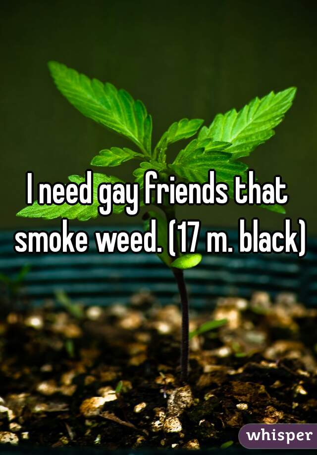 I need gay friends that smoke weed. (17 m. black)