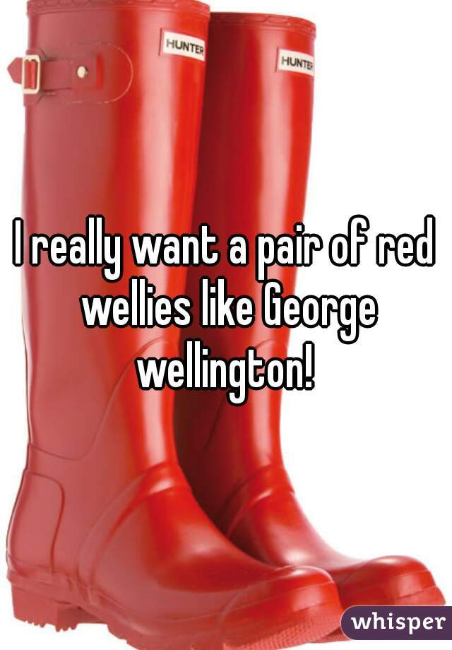 I really want a pair of red wellies like George wellington! 