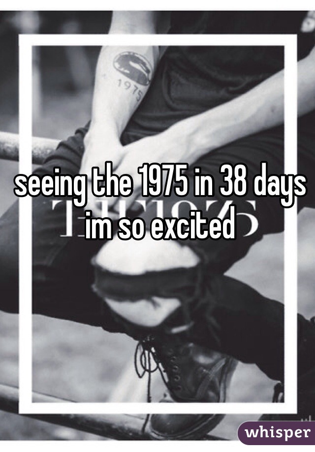 seeing the 1975 in 38 days im so excited 
