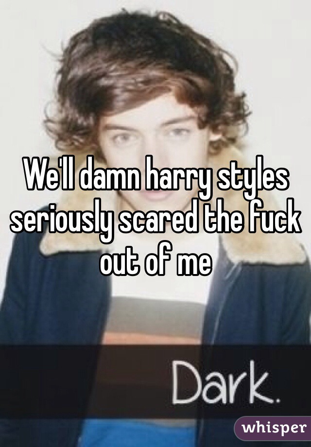 We'll damn harry styles seriously scared the fuck out of me 