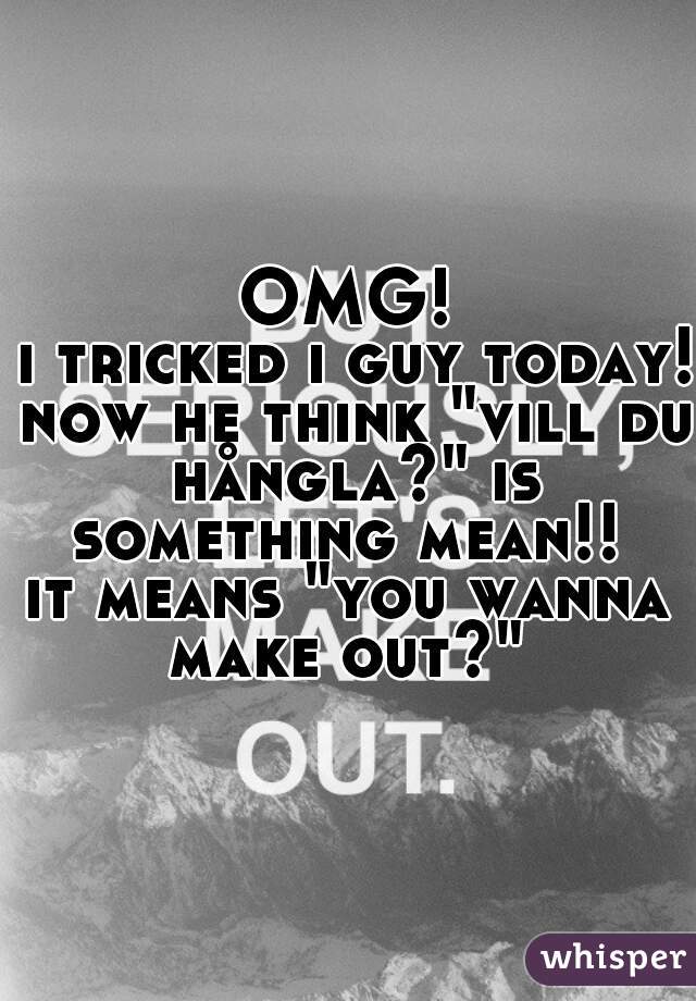 OMG!
 i tricked i guy today! now he think "vill du hångla?" is something mean!! 
it means "you wanna make out?" 