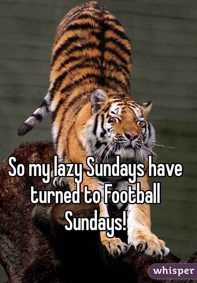 So my lazy Sundays have turned to Football Sundays! 