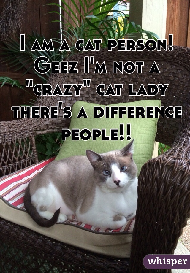 I am a cat person! Geez I'm not a "crazy" cat lady there's a difference people!! 